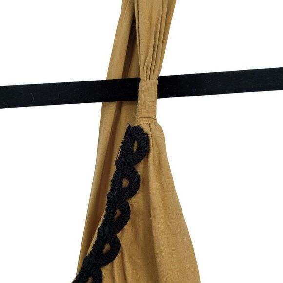 Tibi Balloon Dress 4 Camel Black Flower Applique Oversized Casual Grunge - Picture 5 of 16